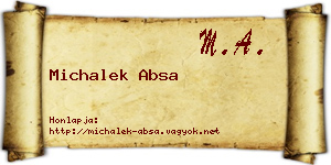 Michalek Absa névjegykártya